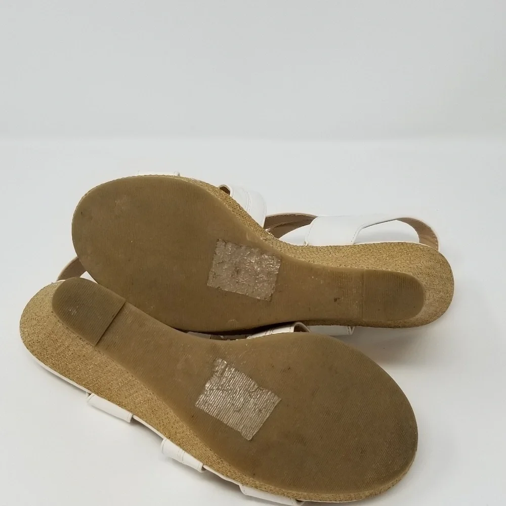 X Appeal White Wedge Shoes, sz 8